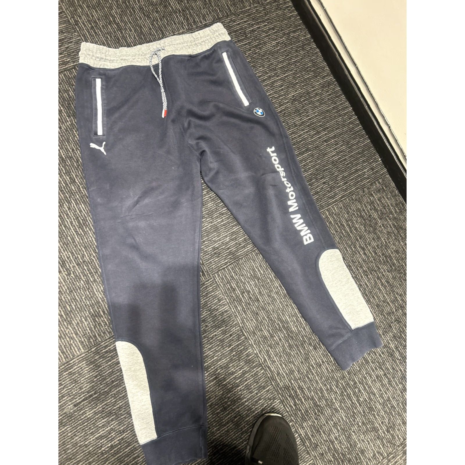 Puma BMW Motorsport Puma Sweatpants Mens Size L Blue Gray Joggers Performance Logos Size US 33 - 3 Thumbnail