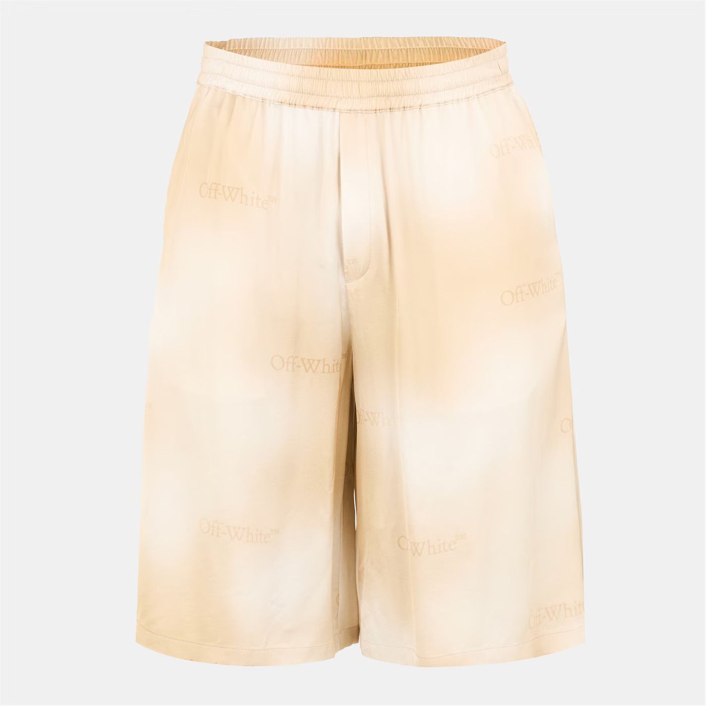 Off-White o1g2r1mq0226 Closed Cuff Fleece Shorts In Beige/White Size US 28 / EU 44 - 1 Thumbnail