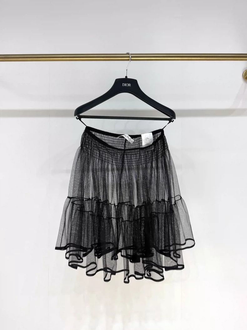 Dior sheer black short skirt by Dior-dmc Size US 38 / EU 54 - 1 Thumbnail