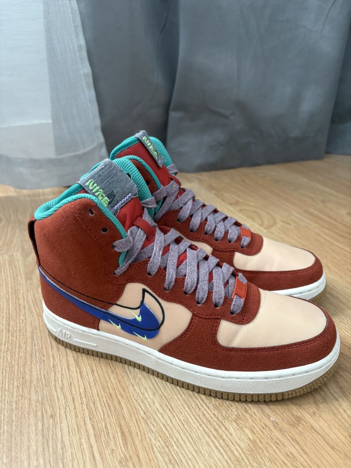 Nike UNRELEASED SAMPLE Nike Air Force 1 HighCinnabar Off Noir Size US 7 / IT 37 - 1 Thumbnail