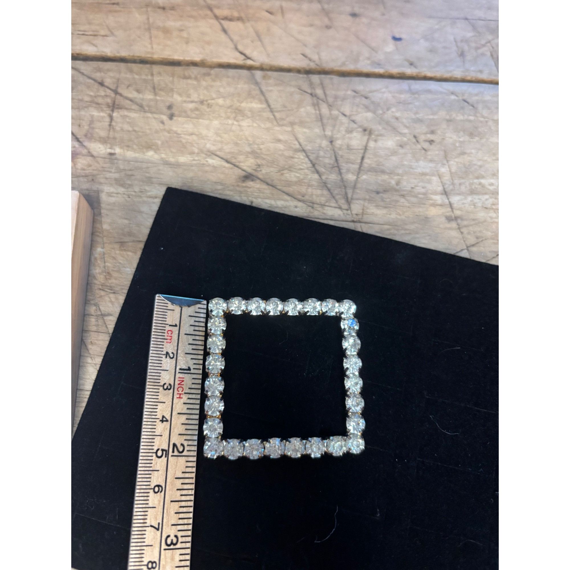 Other Vintage Rhinestone Square Brooch Pin Size ONE SIZE - 6 Thumbnail