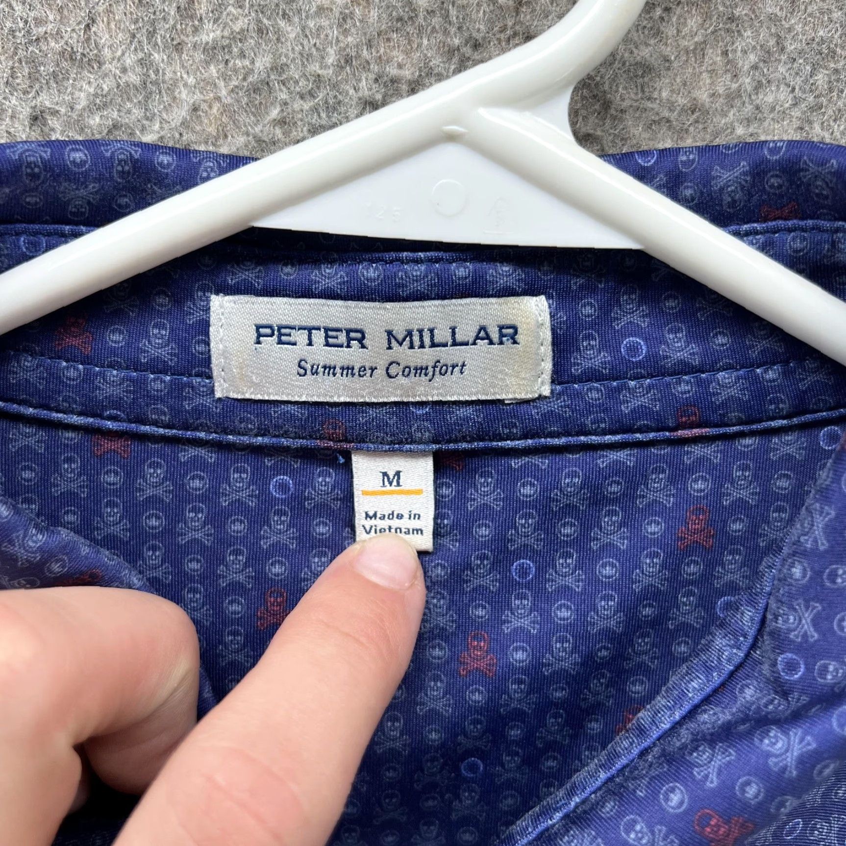 Peter Millar Peter Millar Polo Shirt Mens M Blue Summer Comfort Geometric Golf Stretch Shirt Menss Size US M / EU 48-50 / 2 - 7 Thumbnail