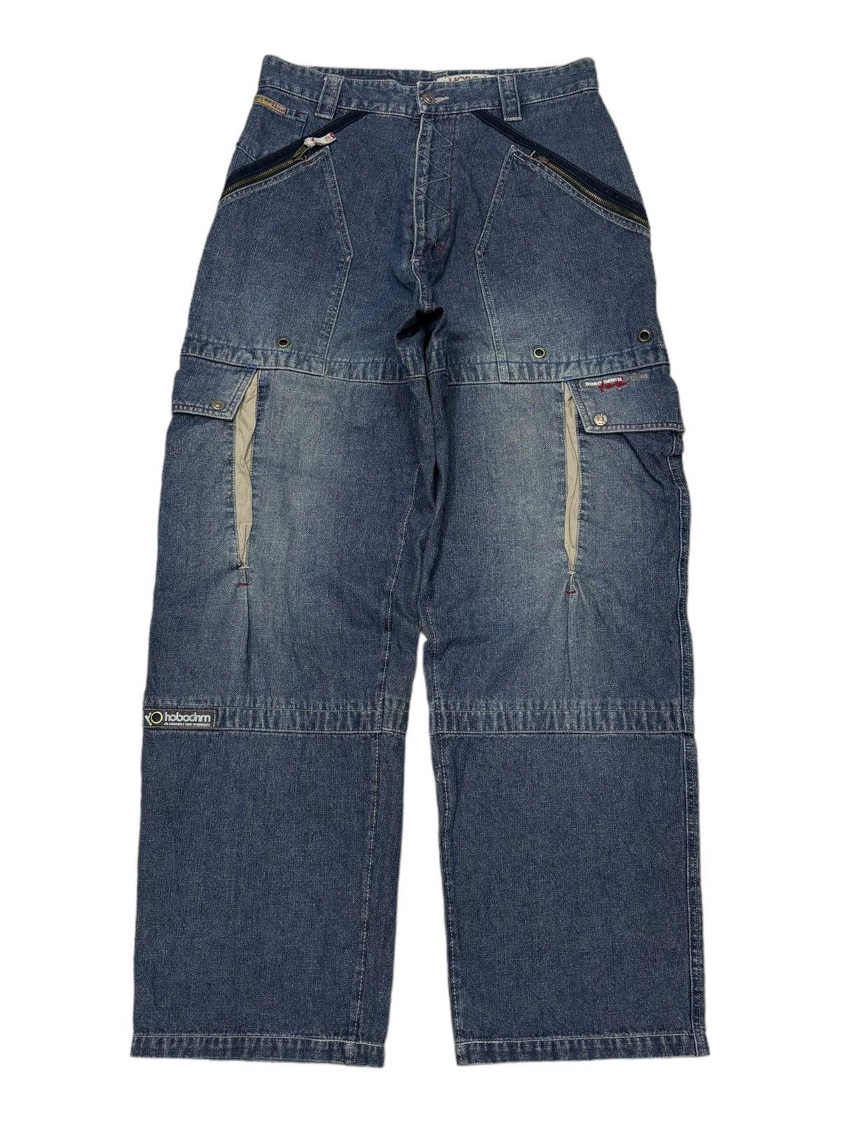 JNCO RARE🔥OG HOBO DENIM BAGGY MULTI POCKET CARGO PANTS Size US 33 - 1 Thumbnail