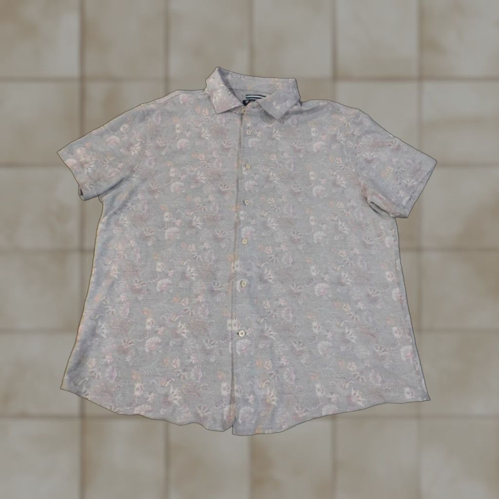 Cremieux Cremieux Shirt XXL Blue Floral Coastal Button Up Classic Flowers Short Sleeve Collared Knit Cotton Button-Up Logo Pockets Mens Regular 2XL Size US XXL / EU 58 / 5 - 1 Thumbnail