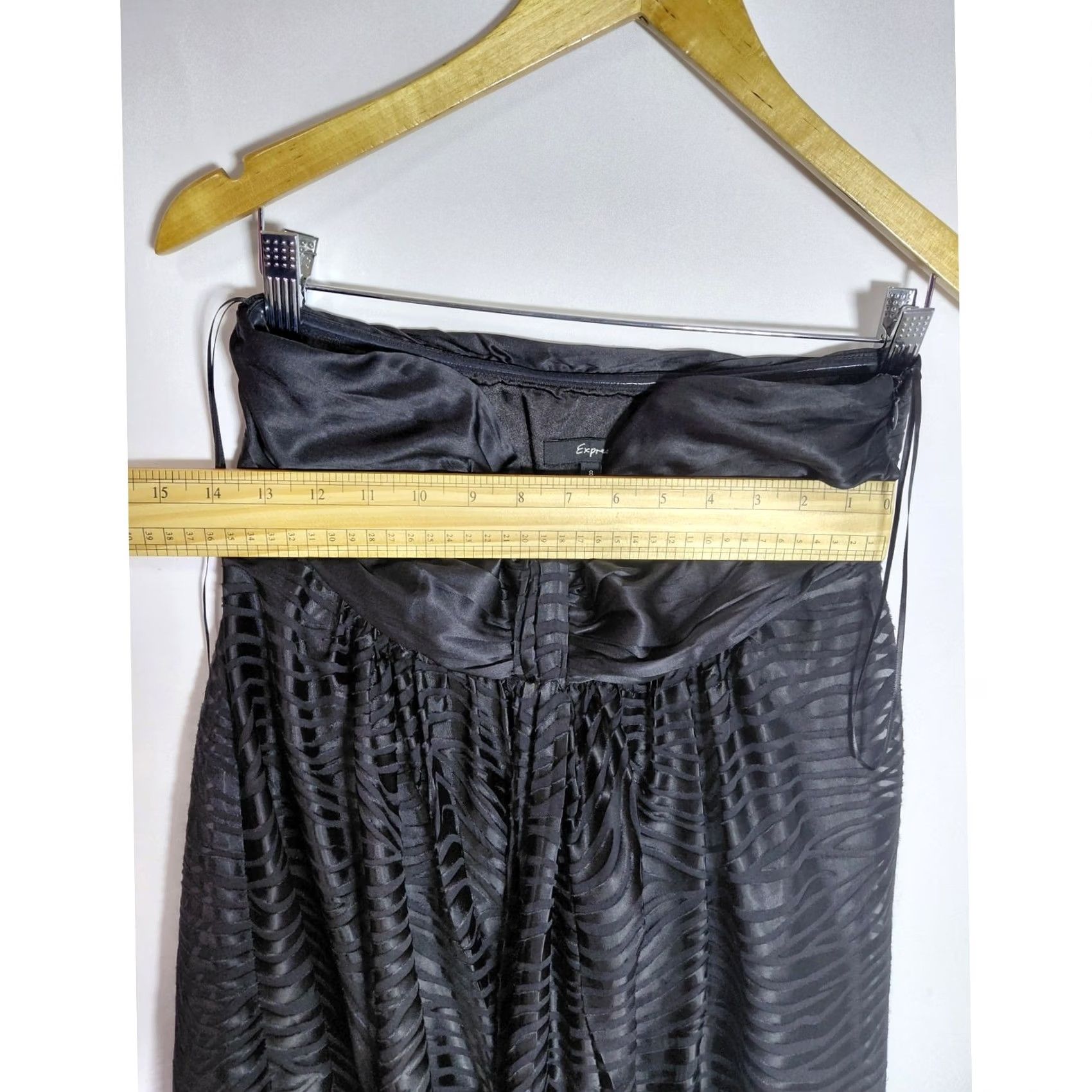 Express Express Silk Blend Strapless Dress Black Solid Sleeveless Knee Length Size 8 Regular Women Adult Dress Size M / US 6-8 / IT 42-44 - 7 Thumbnail