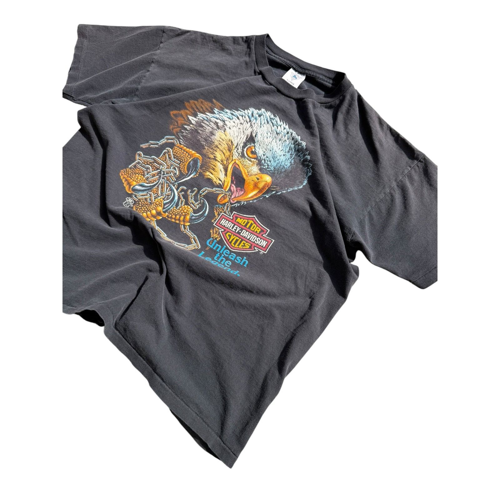 Harley Davidson Vintage Faded Harley Davidson Unleash the Legend Eagle Tee Size US XL / EU 56 / 4 - 2 Thumbnail