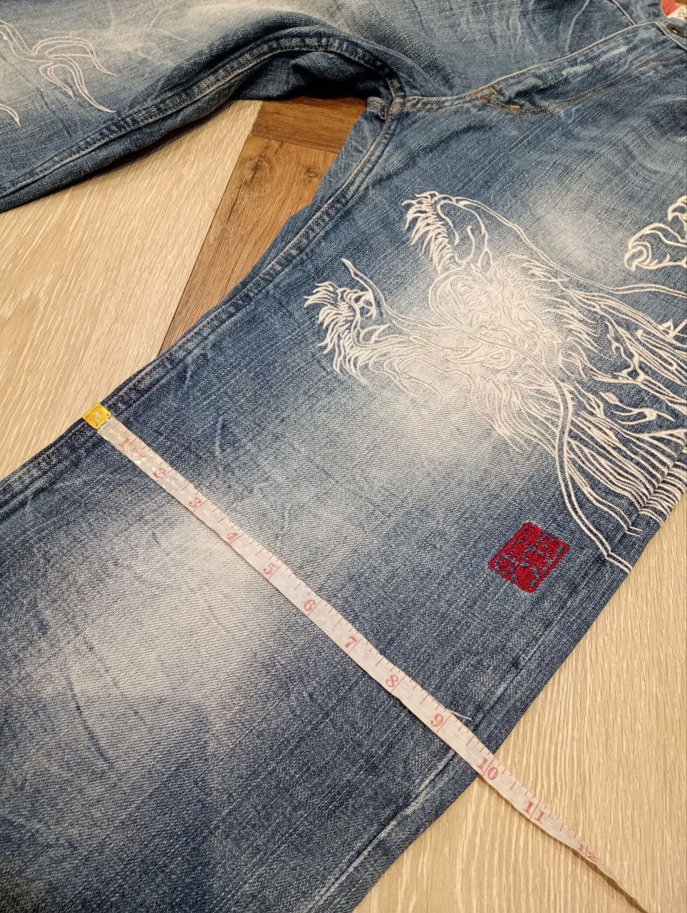 Karakuri Tamashii KARAKURI TAMASHII JAPAN DRAGON EMBROIDERY WASHED DENIM JEANS Size US 34 / EU 50 - 21 Thumbnail