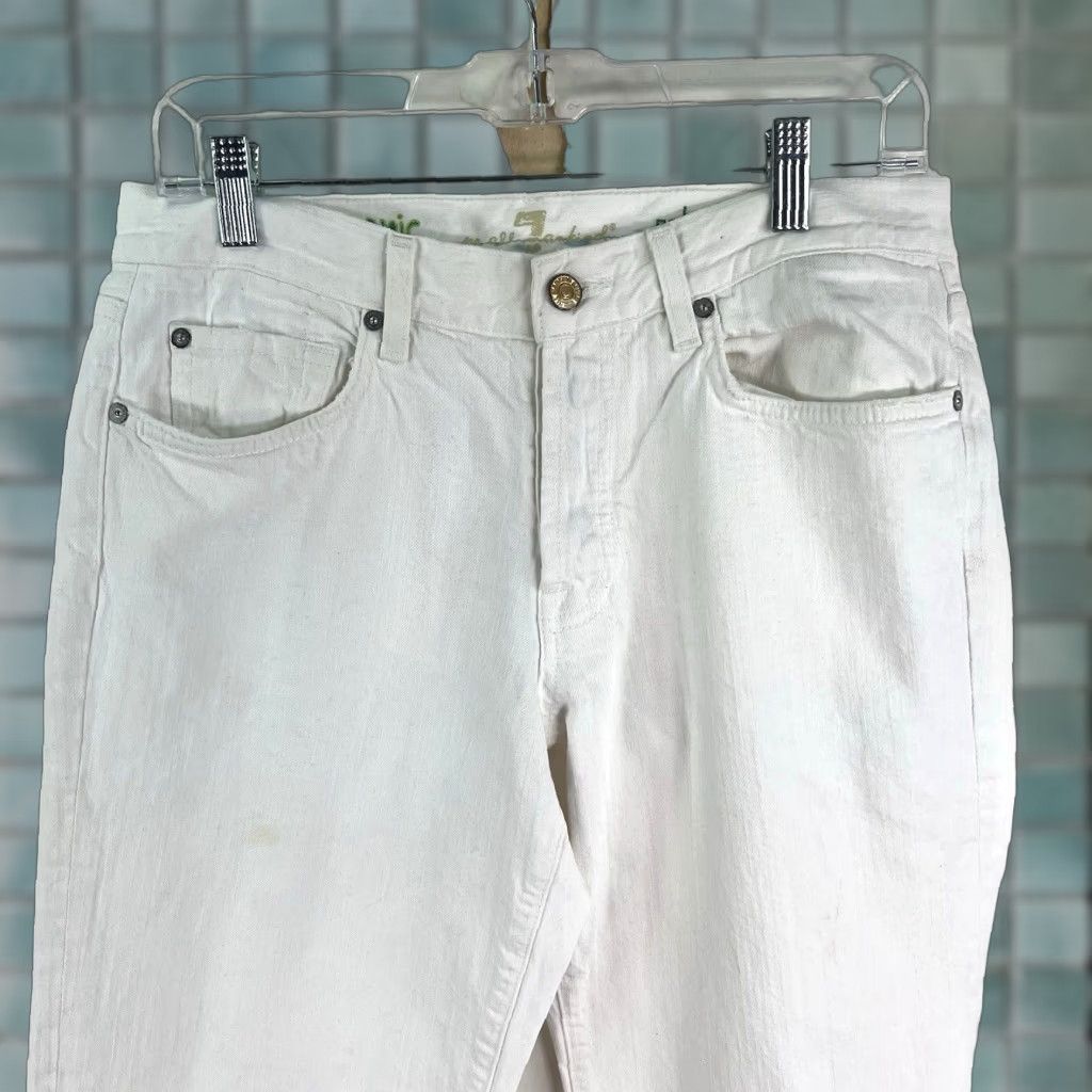7 For All Mankind 7 For All Mankind Jeans Womens SZ 32/33 White Organic Relaxed Button Fly Denim Size 24" / US 00 / IT 34 - 1 Thumbnail