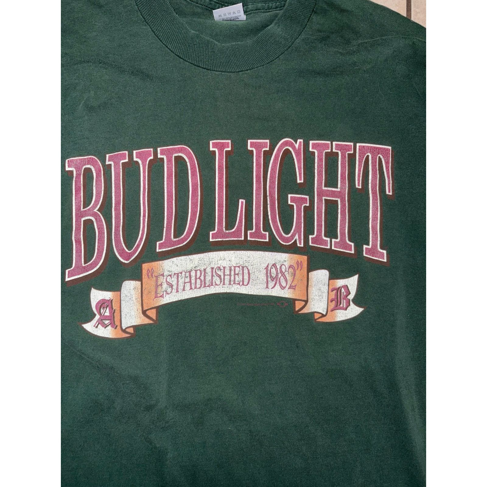 Fruit Of The Loom Vintage Bud Light longsleeve shirt XL green Size US XL / EU 56 / 4 - 2 Thumbnail
