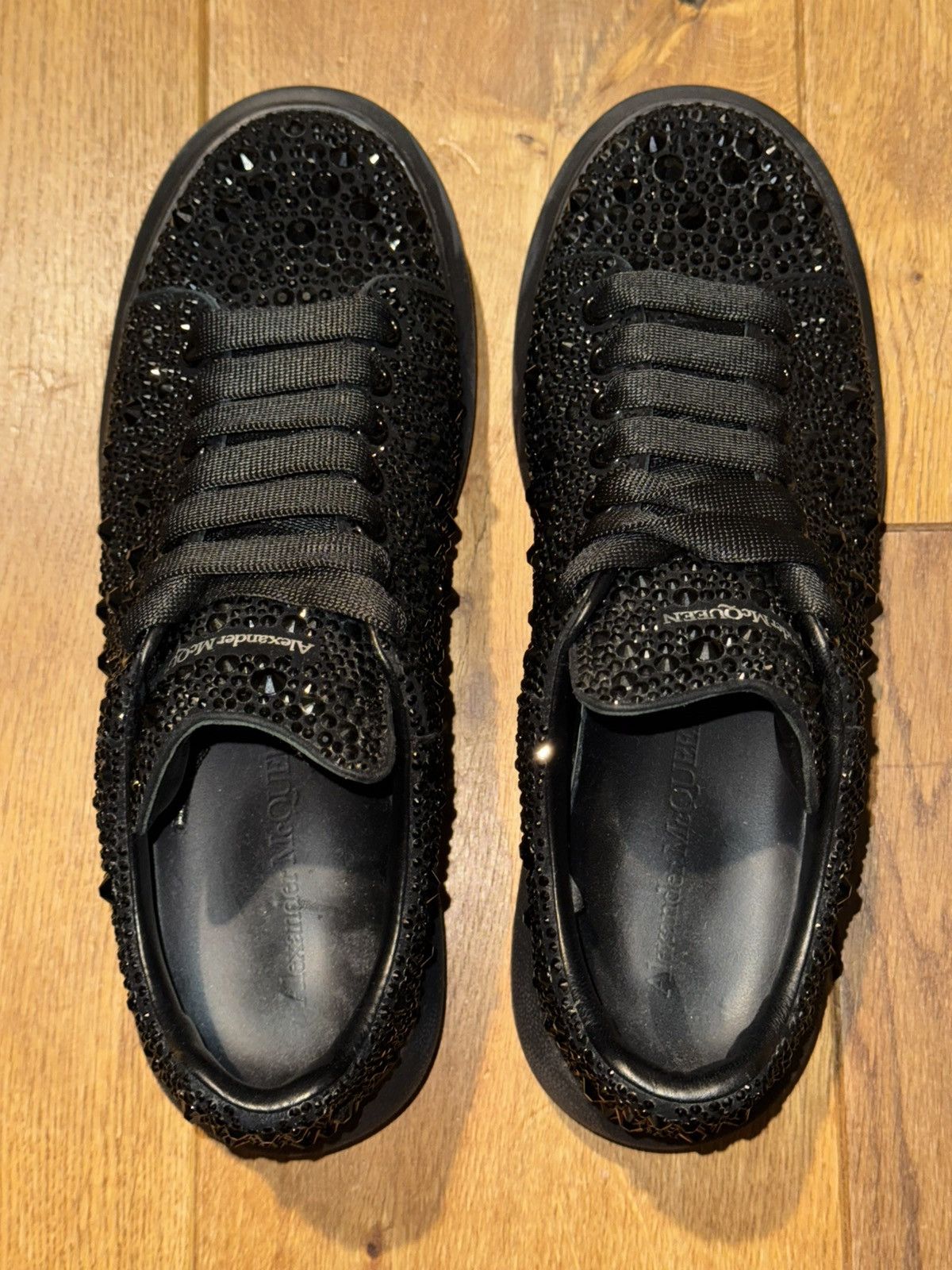 Alexander McQueen Triple Black Strass Larry Crystal-Embellished Sneakers Size US 9 / EU 42 - 5 Thumbnail