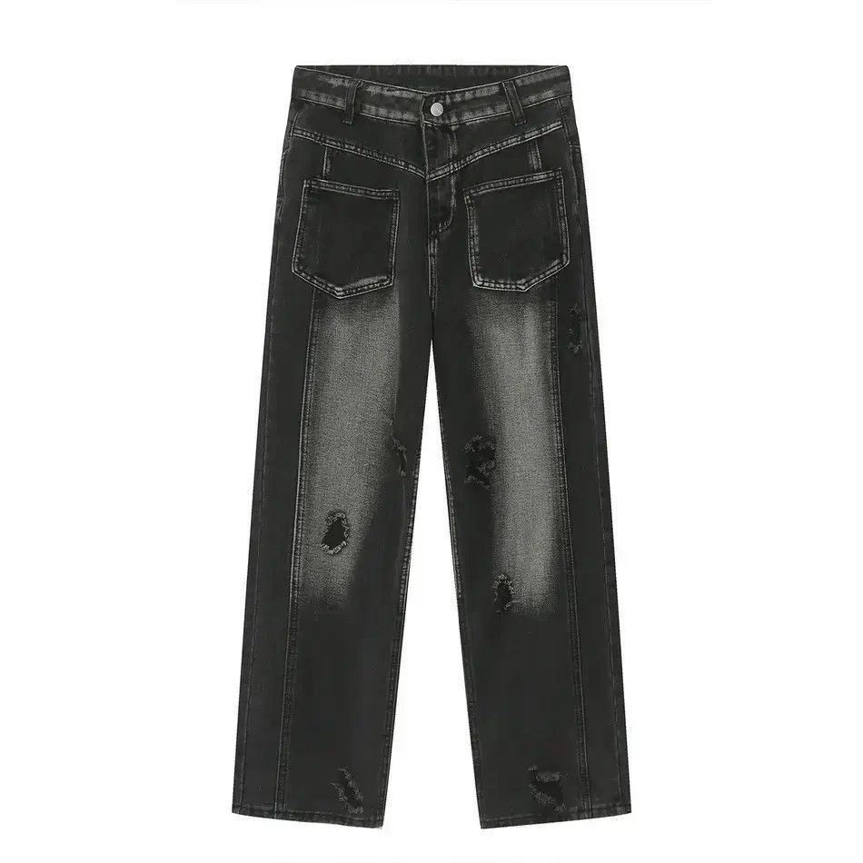 Japanese Brand Retro loose hip-hop blended ripped jeans Size US 32 / EU 48 - 6 Thumbnail