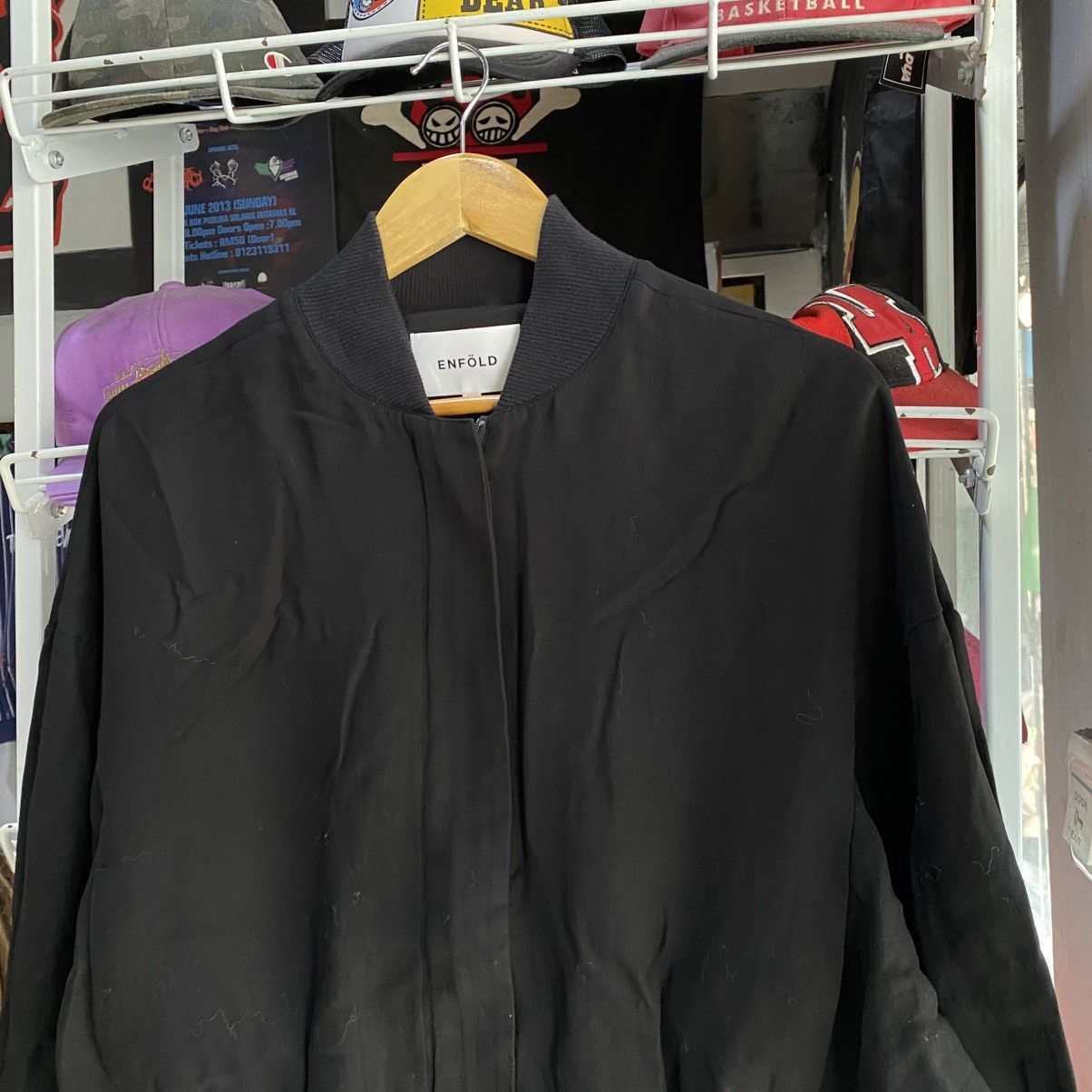 Japanese Brand ENFÖLD Black Bomber Oversized Ballon Jackets Size US XS / EU 42 / 0 - 6 Thumbnail
