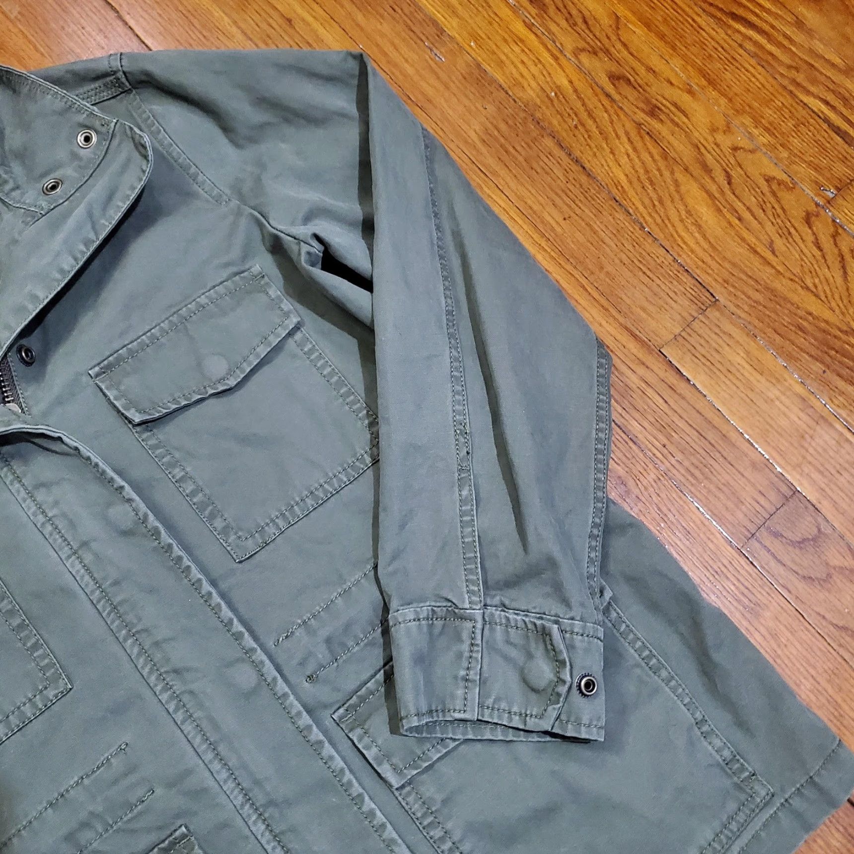 Madewell **Madewell Womens XS Green Military Jacket Full Zip Pockets** User: **Madewell Womens XS Green Full Zip Military Jacket Pockets** Size XS / US 0-2 / IT 36-38 - 3 Thumbnail