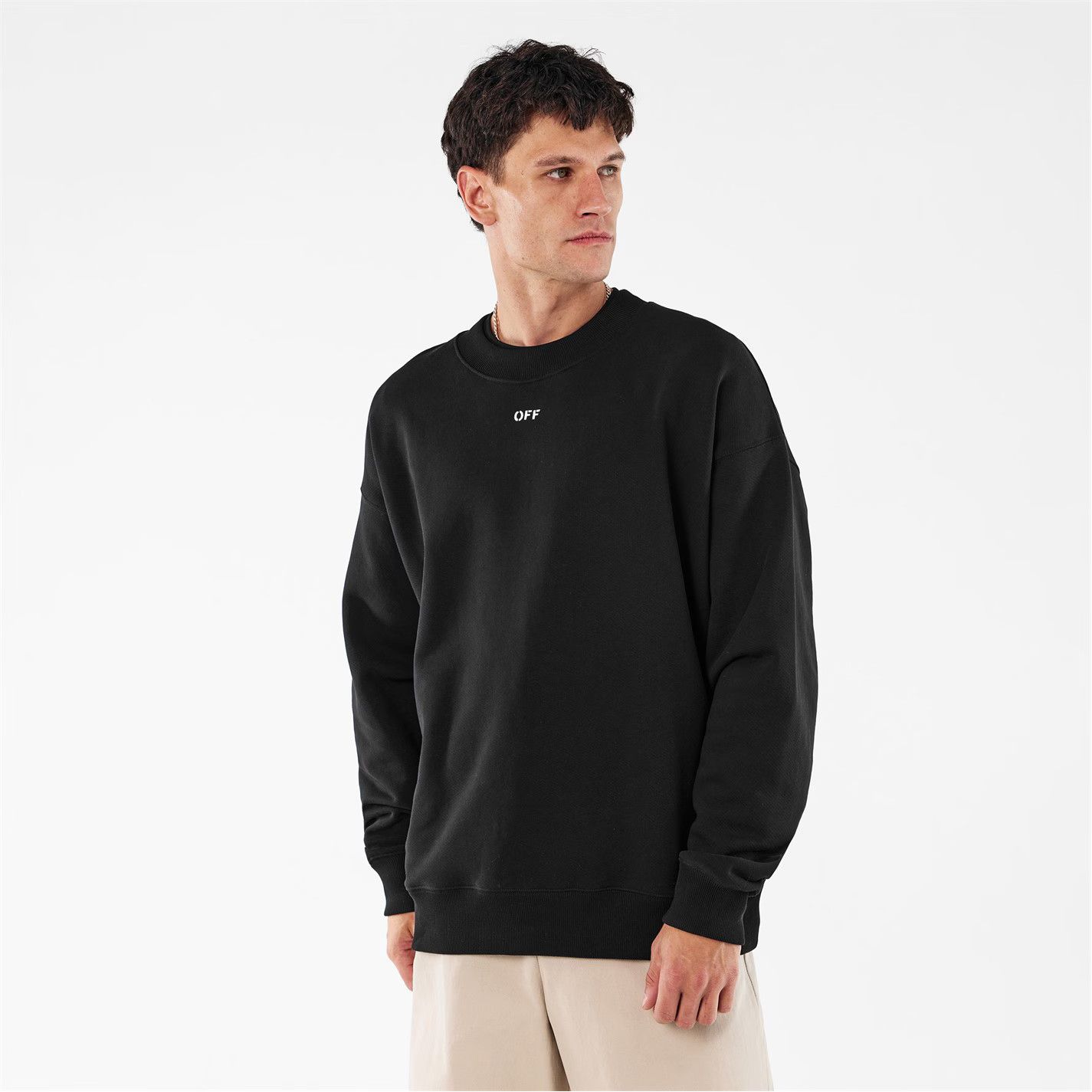 Off-White o1g2r1mq0226 Skate Contemporary Fit Crew Sweatshirt Black Size US L / EU 52-54 / 3 - 4 Thumbnail