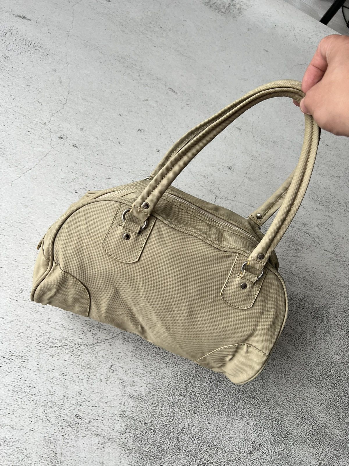 Lacoste 🐊Y2K Lacoste Vintage Bowling Bag Beige Green Croc 2000s Size ONE SIZE - 6 Thumbnail
