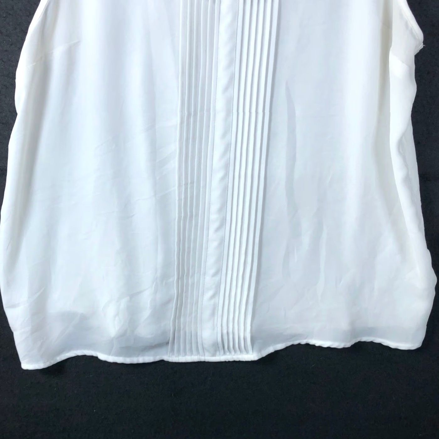 Vintage LC Lauren Conrad Blouse Womens Sleeveless White Bow Pleated Front Lace XL Sheer Casual Workwear, Preppy, 90s? Size XL / US 12-14 / IT 48-50 - 3 Thumbnail