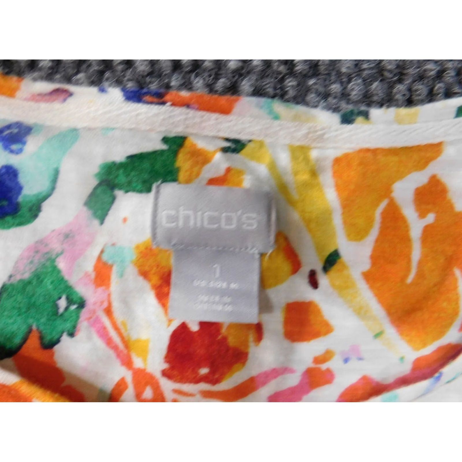 Vintage Chicos Blouse Shirt Womens 1 Pink Geometric Knit Short Sleeve Crew Neck Cotton Modal Stretch Regular Vintage No Size XS / US 0-2 / IT 36-38 - 4 Thumbnail