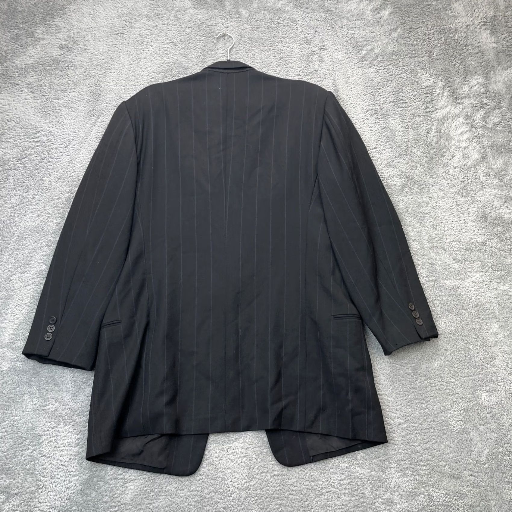 Saks Fifth Avenue New Title: Saks Fifth Avenue Vintage Giorgio Armani Jacket, Black Blazer, 46R, Pinstripe Size 46R - 2 Thumbnail