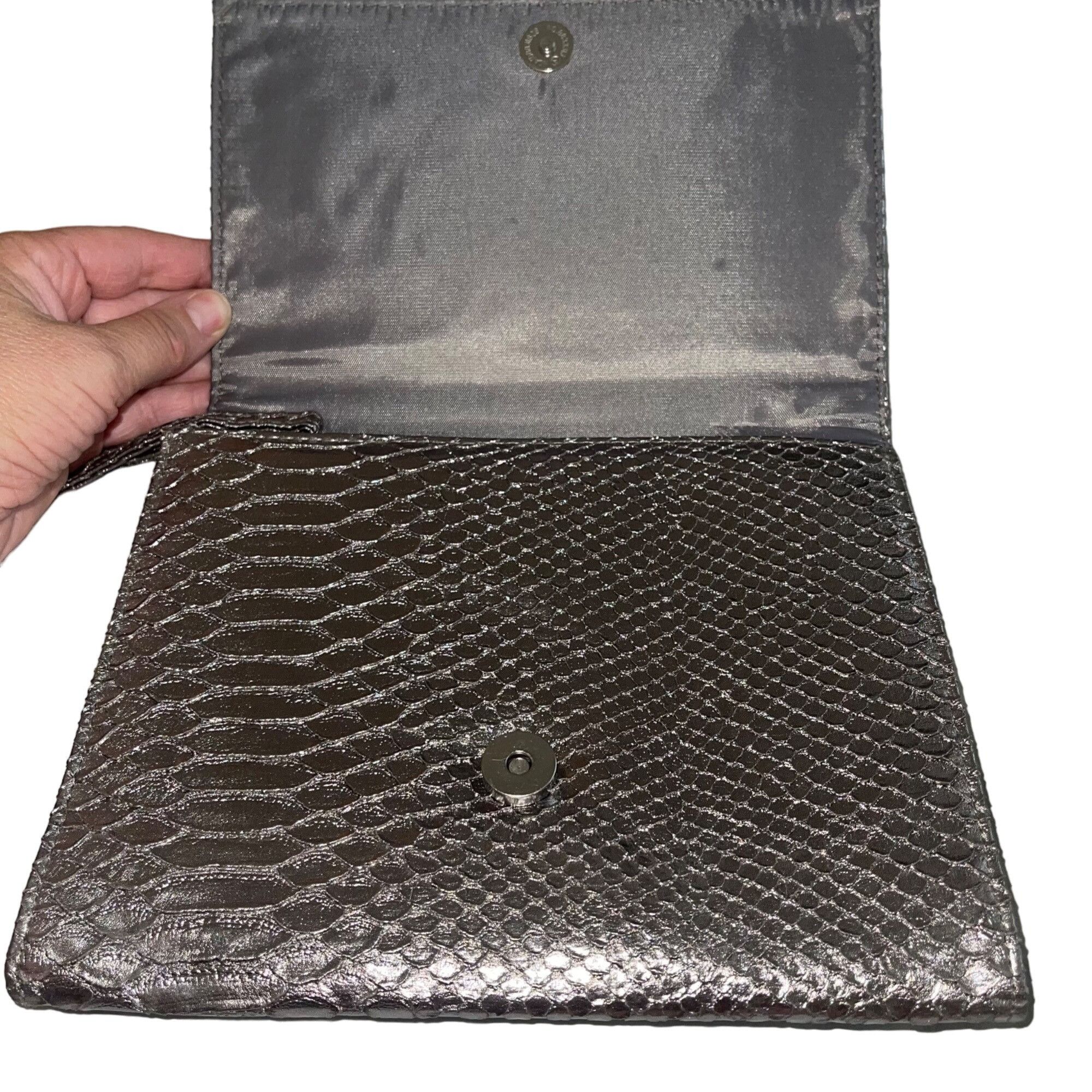 Neiman Marcus Neiman Marcus Womens Clutch Bag Silver Size ONE SIZE - 5 Thumbnail