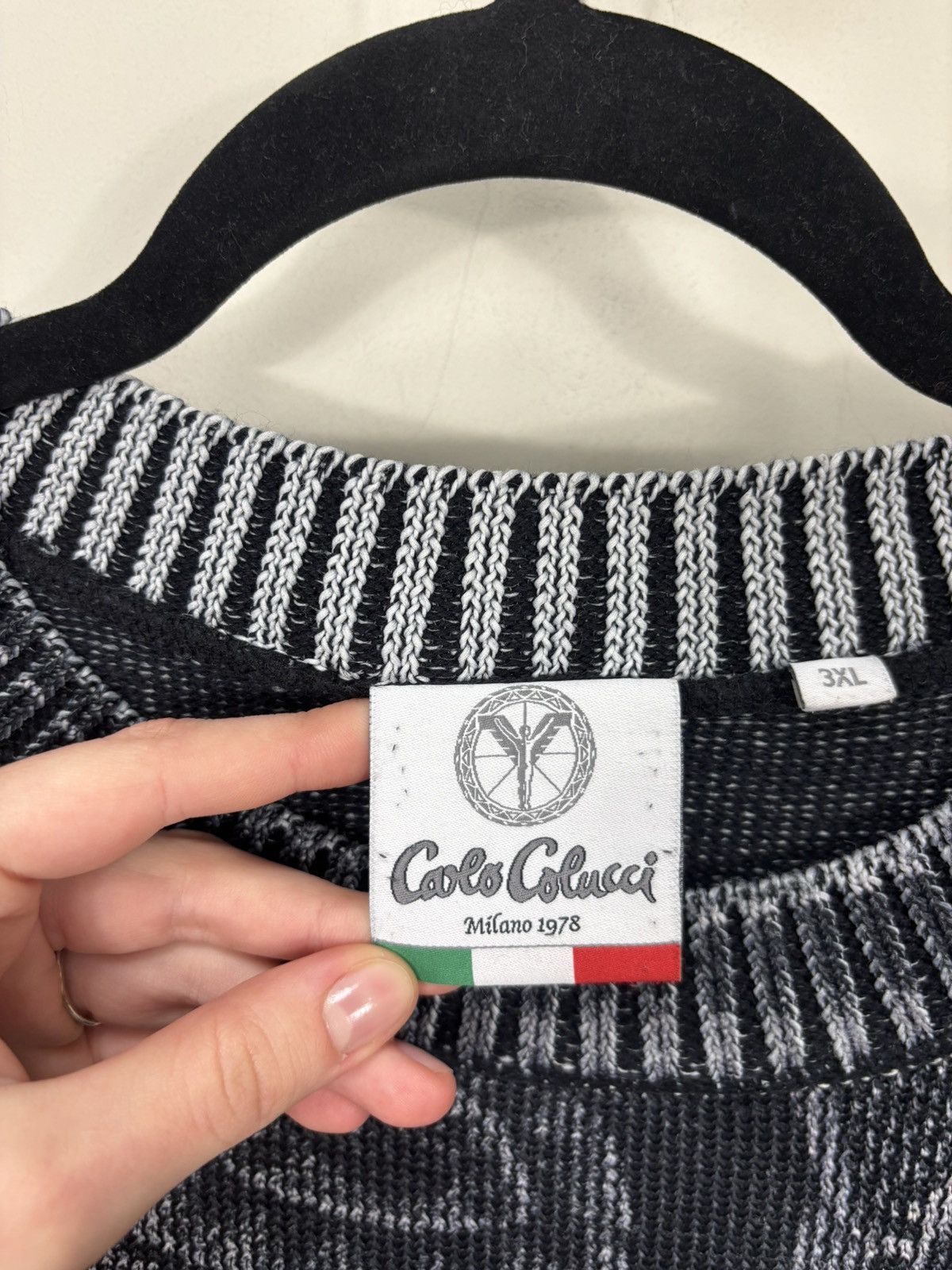 Carlo Colucci Carlo Colucci Men’s 3D Abstract Knit Gray Oversized Sweater Size US XXL / EU 58 / 5 - 7 Thumbnail