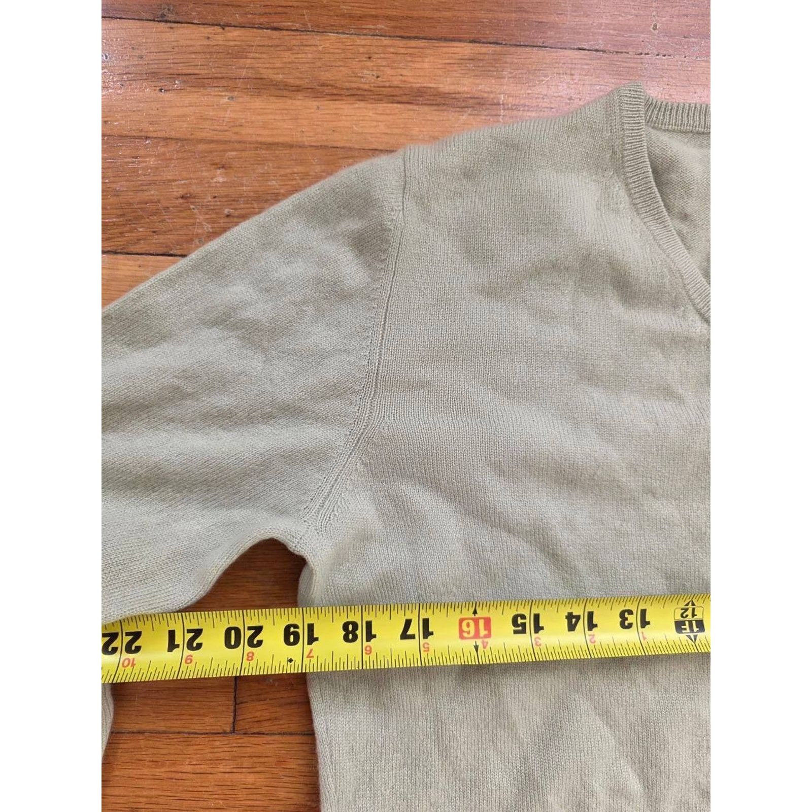 Sutton Studio Sutton Studio 100% Cashmere V-neck Green Sweater XL A001138 Size XL / US 12-14 / IT 48-50 - 2 Thumbnail