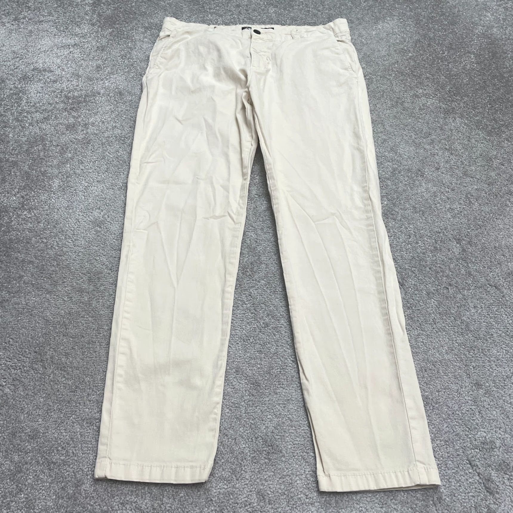 Zara Zara Khaki Pants Mens 34 Beige Sit Straight Leg Cotton Canvas Casual Workwear 34x30 Vintage No Not N/A Size US 34 / EU 50 - 2 Thumbnail