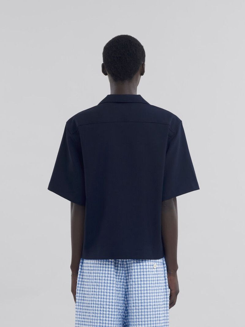 Marni o1f1d3z0326 Bowling Shirt in Navy Size US M / EU 48-50 / 2 - 3 Thumbnail