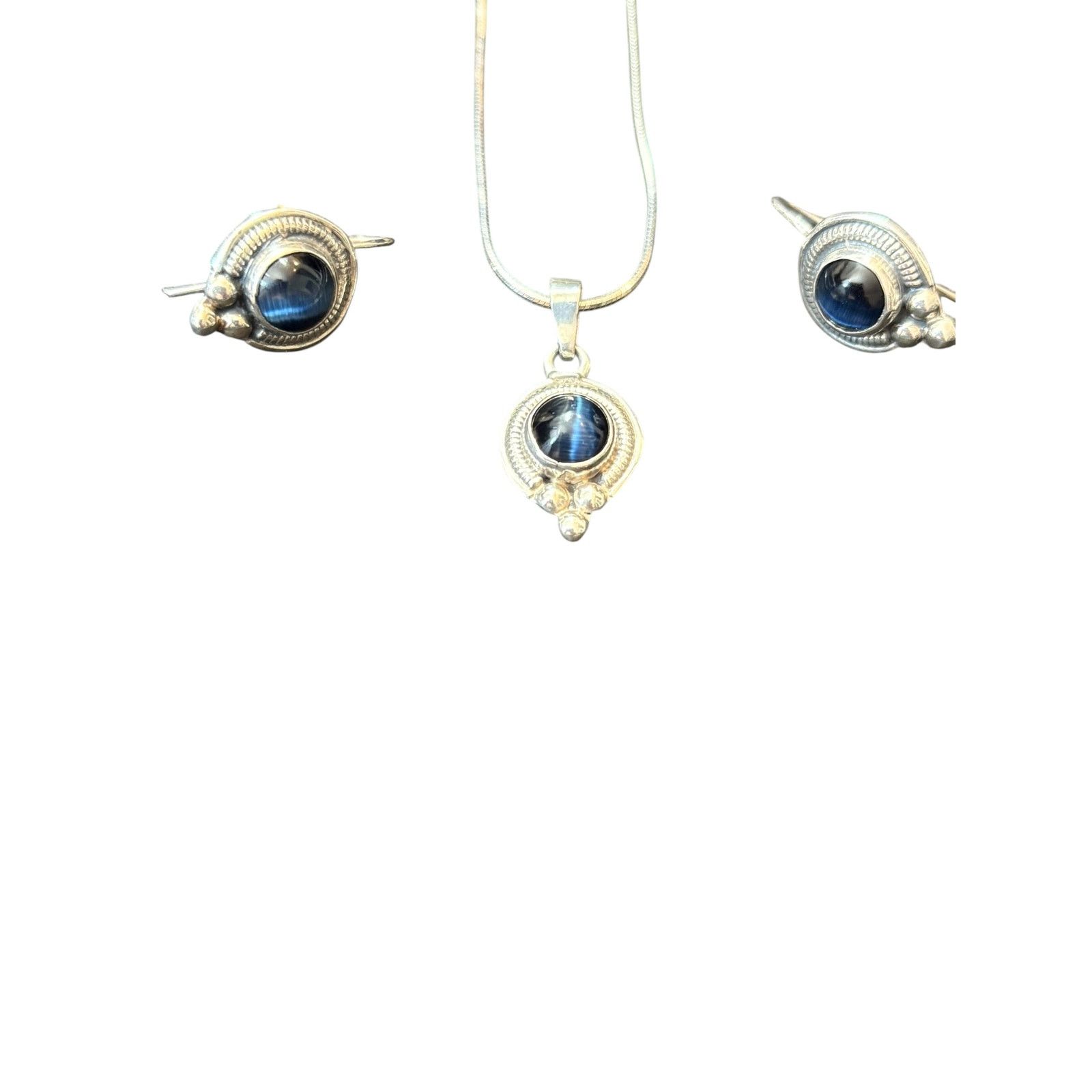 Other Handmade Sterling Silver Necklace & Earrings Set Size ONE SIZE - 10 Thumbnail