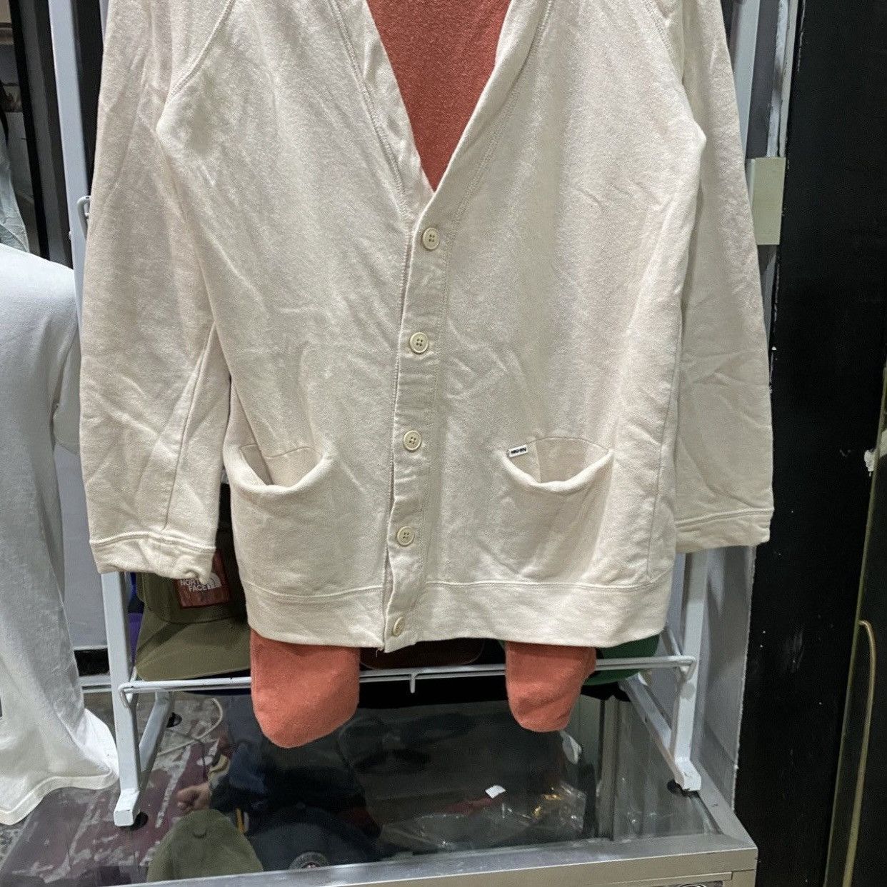 Issey Miyake Issey Miyake Ne-net Vintage Cotton Cardigan White/Peach Size US L / EU 52-54 / 3 - 4 Thumbnail