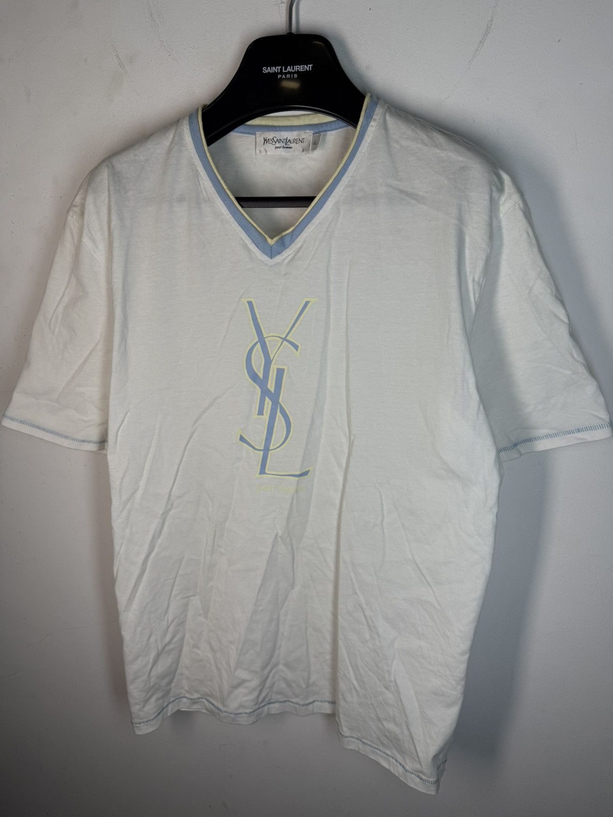 Big Logo YSL T-shirt White Yves Saint Laurent T-Shirt