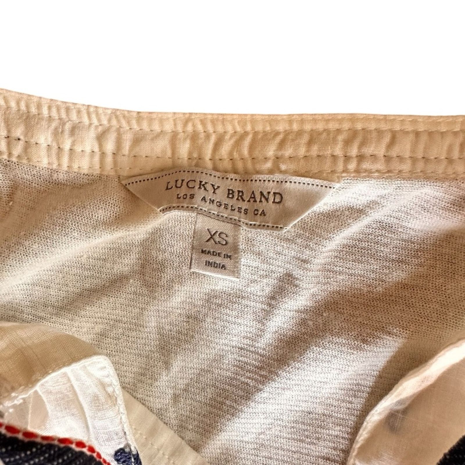 Lucky Brand Lucky Brand Boho Floral Embroidered Blouse – White – Size XS Size XS / US 0-2 / IT 36-38 - 3 Thumbnail