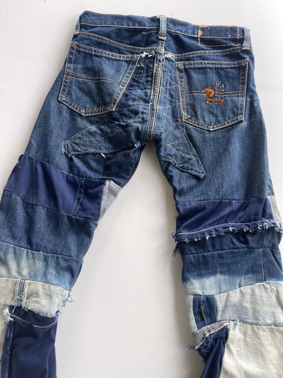 Vintage Vintage WestRider Remake Patchwork Distressed Flare Size 29" - 8 Thumbnail