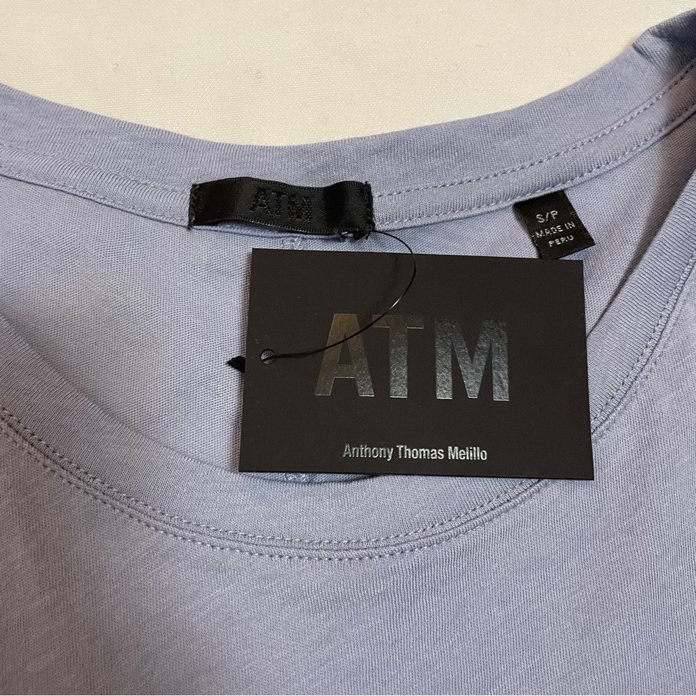 ATM Anthony Thomas Melillo NWT New $95 ATM Vintage Jersey Crewneck Blue Grey Tee Size Size S / US 4 / IT 40 - 6 Thumbnail