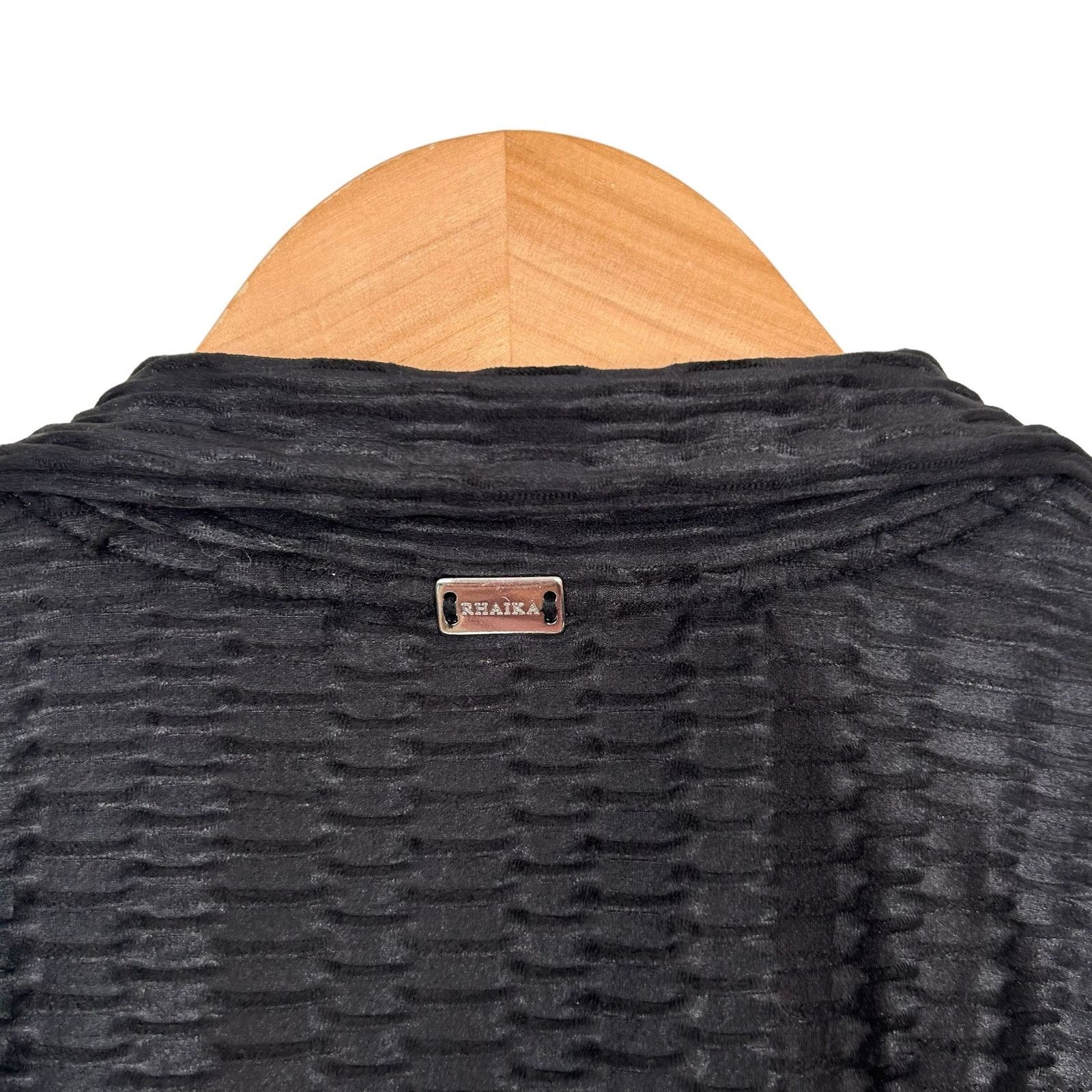 Other Rhaika London Black Textured Full Zip Peplum Jacket Sz S Size S / US 4 / IT 40 - 4 Thumbnail