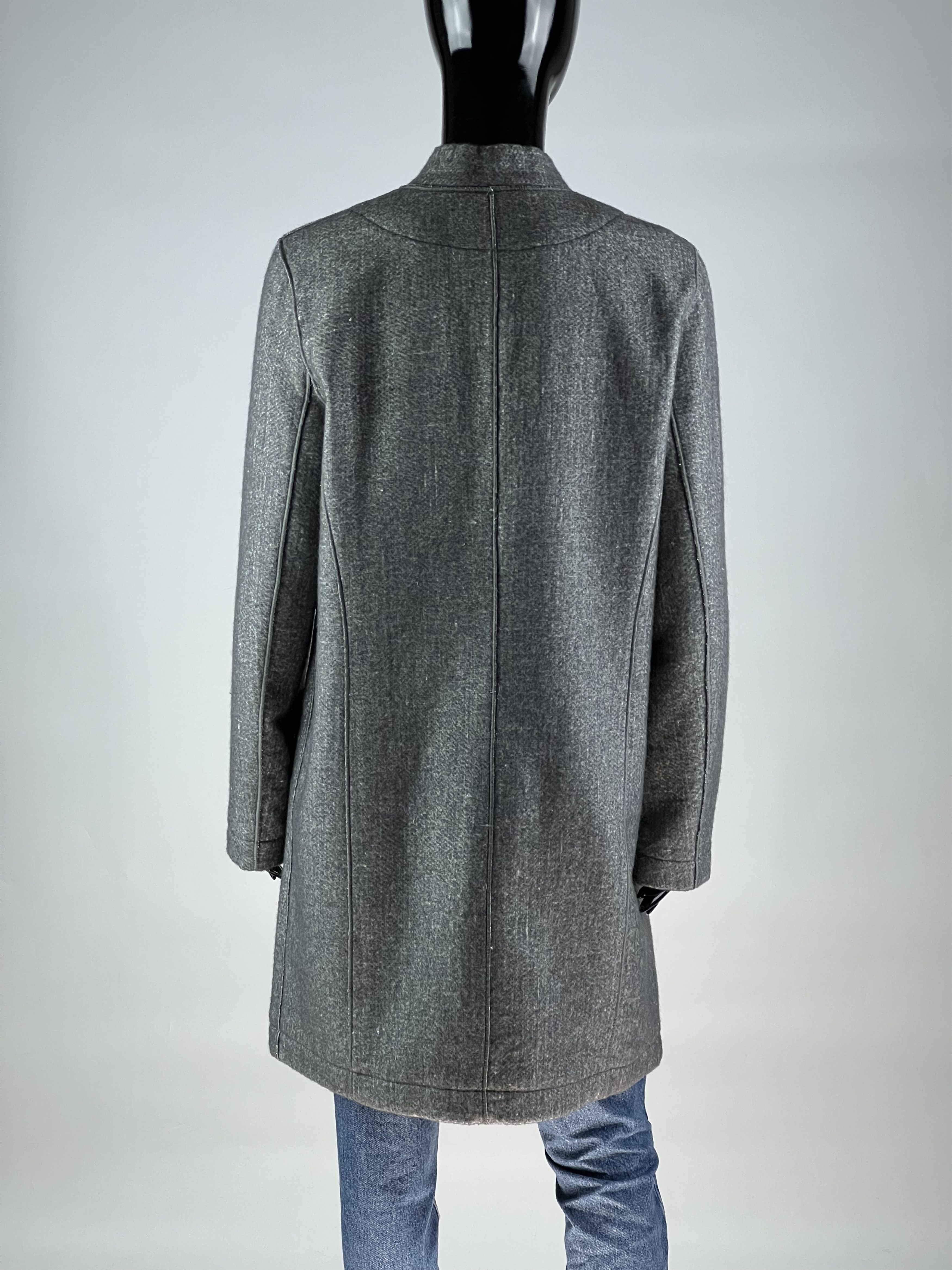 Designer Laurel Linen Virgin Wool Coat Sequins Rhinestone US6 GB10 Size M / US 6-8 / IT 42-44 - 3 Thumbnail