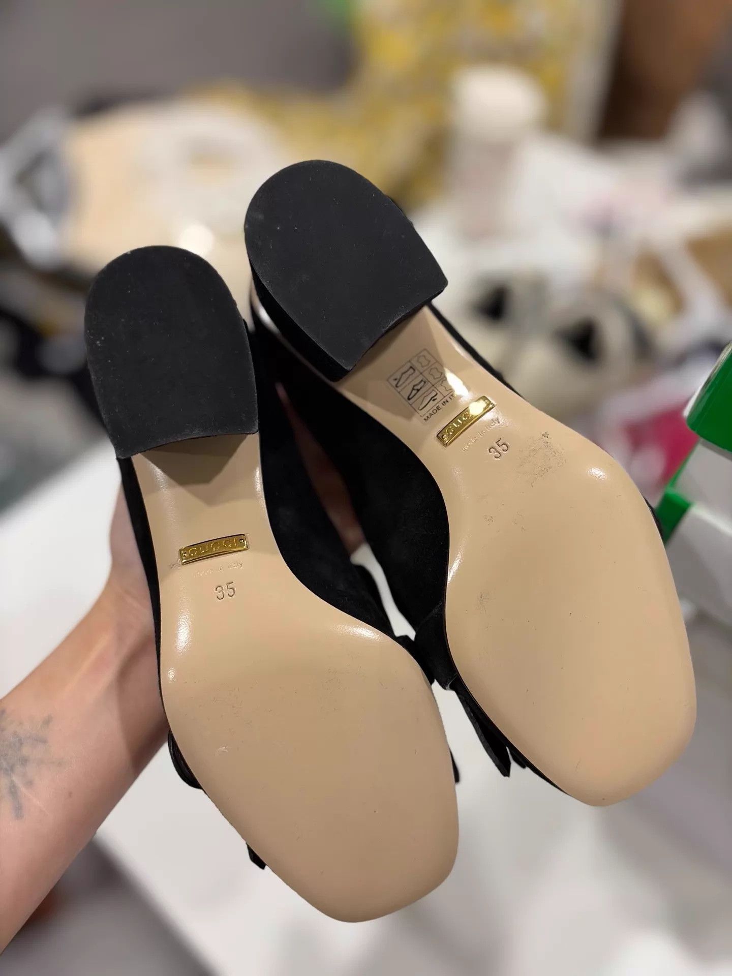Gucci Gucci Black Suede Block Heel Mary Jane Size 35 (New) Size US 4.5 / IT 34.5 - 5 Thumbnail