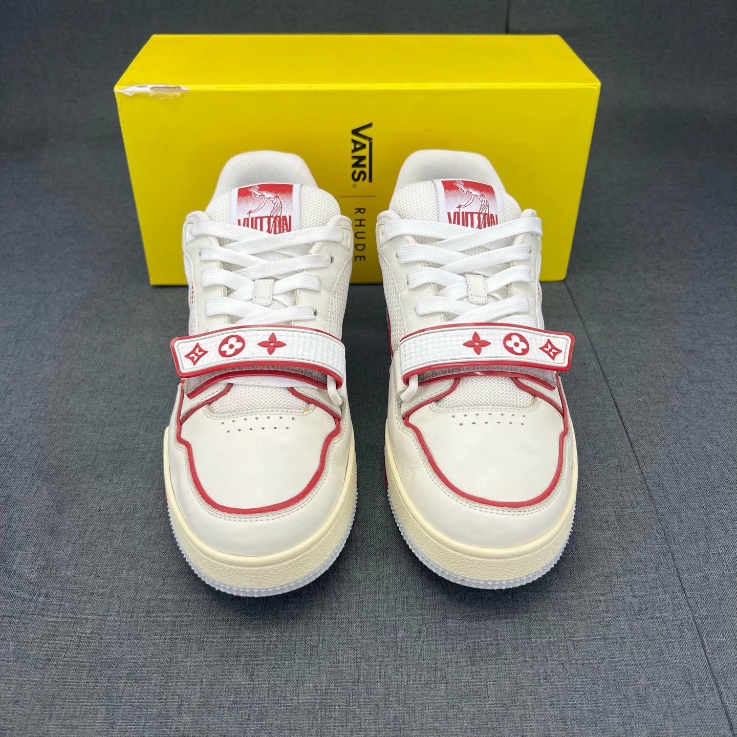 Louis Vuitton LV Trainer White/Red Velcro US7/41 Size US 8 / EU 41 - 4 Thumbnail
