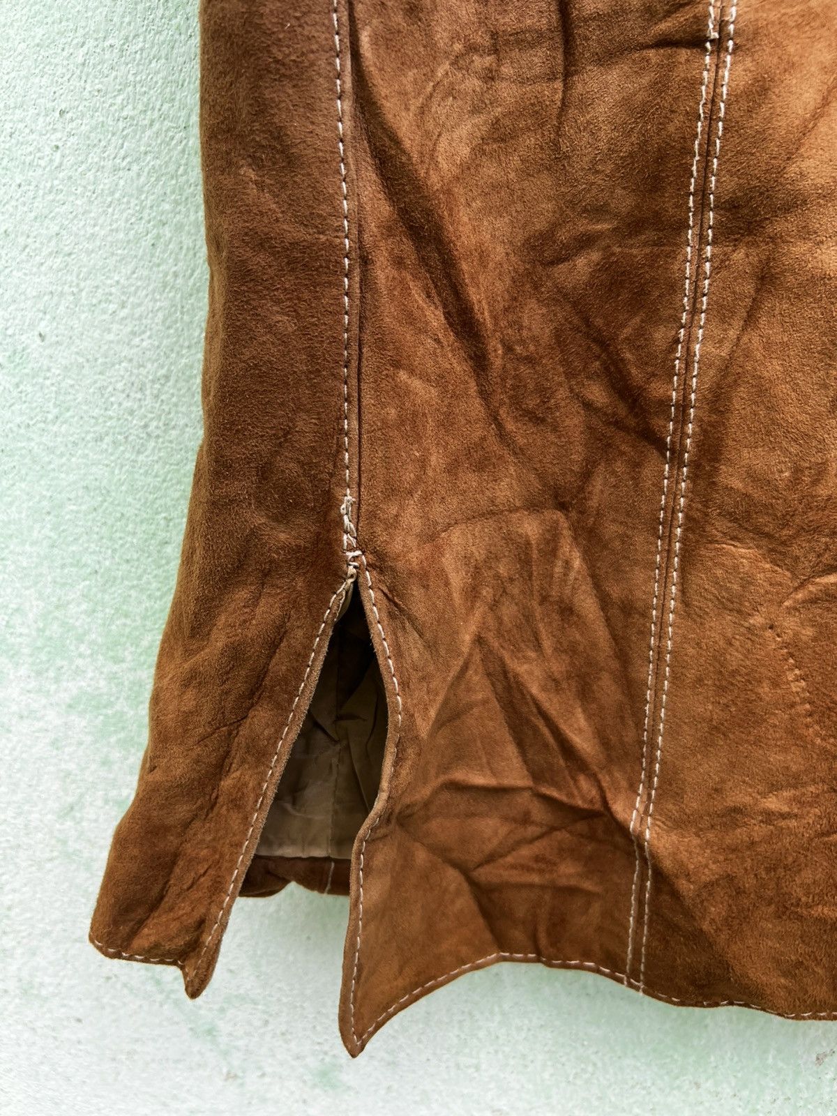 Leather Vintage 70s German Suede Leather Safari Jacket Brown Size US M / EU 48-50 / 2 - 10 Thumbnail