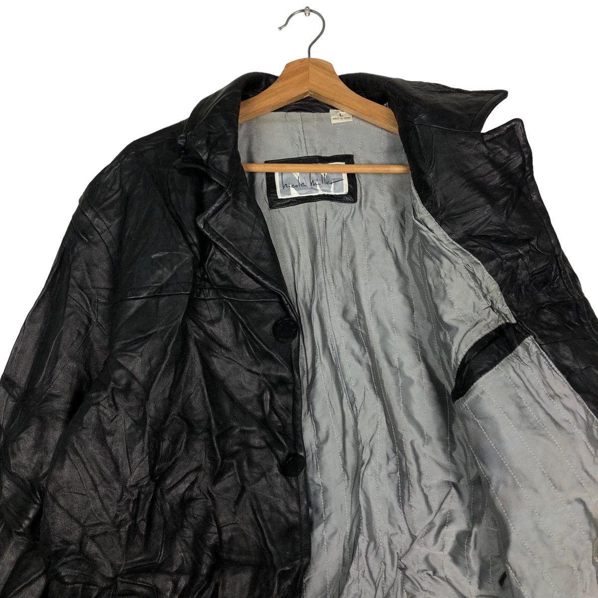 Genuine Leather 🔥Vintage Genuine Leather Jacket Double Breast Nicole Miller Size US L / EU 52-54 / 3 - 10 Thumbnail