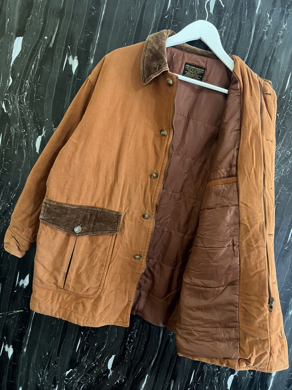 Japanese Brand Jean Jaurès Collection Corduroy Collar Work Jacket Size US XL / EU 56 / 4 - 9 Thumbnail