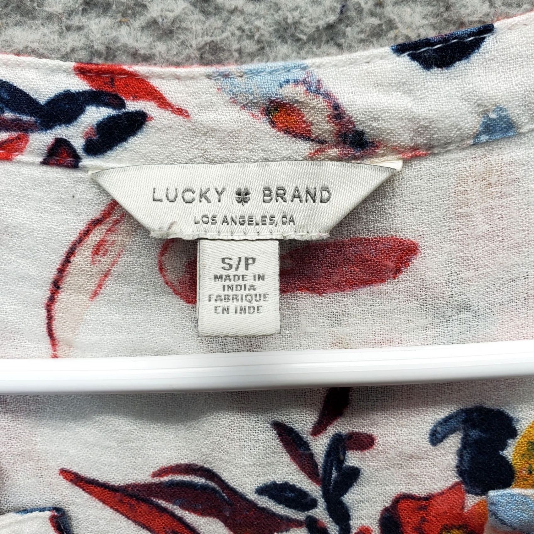 Lucky Brand Lucky Brand Blouse Women's S Floral Pleated Long Sleeve V-Neck Split Neck Shirt Size S / US 4 / IT 40 - 6 Thumbnail