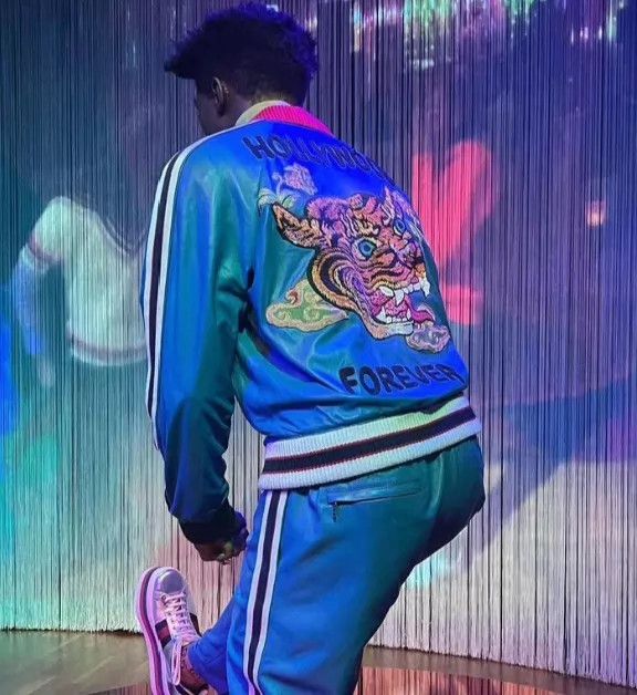 Gucci Gucci blue leather side logo jacket IT50 Size US M / EU 48-50 / 2 - 8 Thumbnail