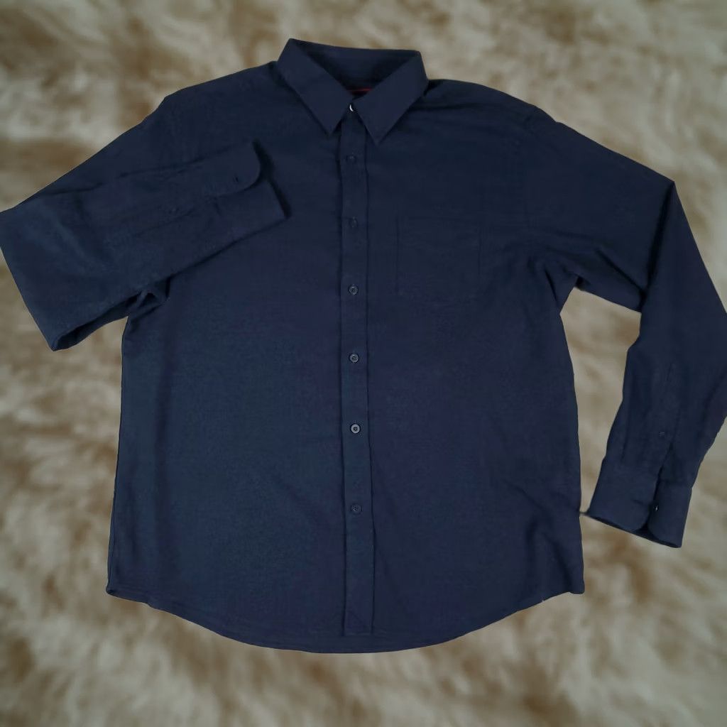 UNTUCKit UNTUCKit Shirt Mens Large Blue Flannel Button Up Long Sleeve Regular Fit Cotton Size US L / EU 52-54 / 3 - 1 Thumbnail