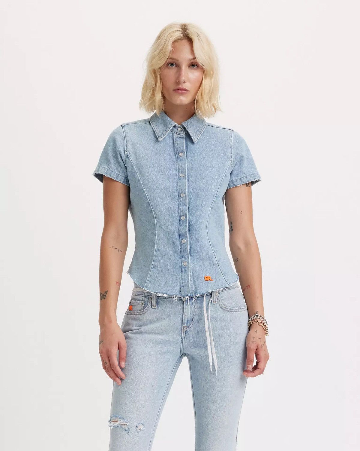 ERL × Levi's LEVI’S® X ERL FITTED DENIM SHIRT Size XS / US 0-2 / IT 36-38 - 3 Thumbnail
