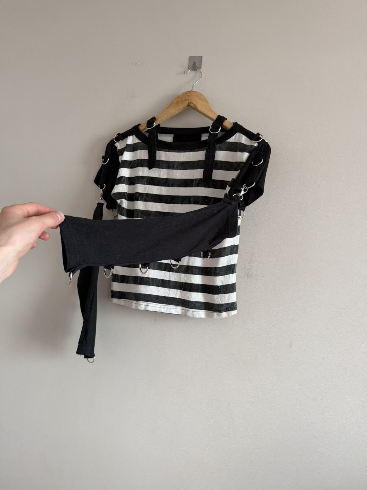 Vintage Layered Striped Harness T-Shirt Longsleeve Size M / US 6-8 / IT 42-44 - 3 Thumbnail