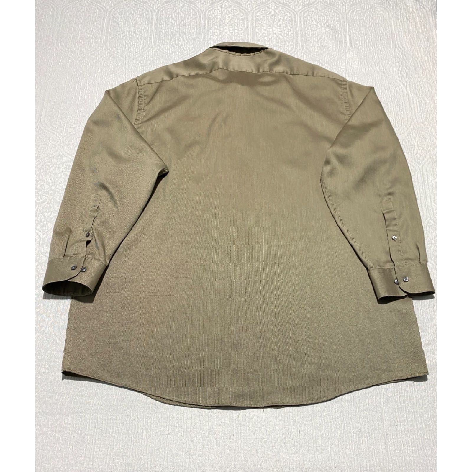 Arrow Arrow Shirt Mens XL Brown Pique Button-Down Long Sleeve Classic Feat: All Seasons, Easy Care, Pockets Size US XL / EU 56 / 4 - 2 Thumbnail