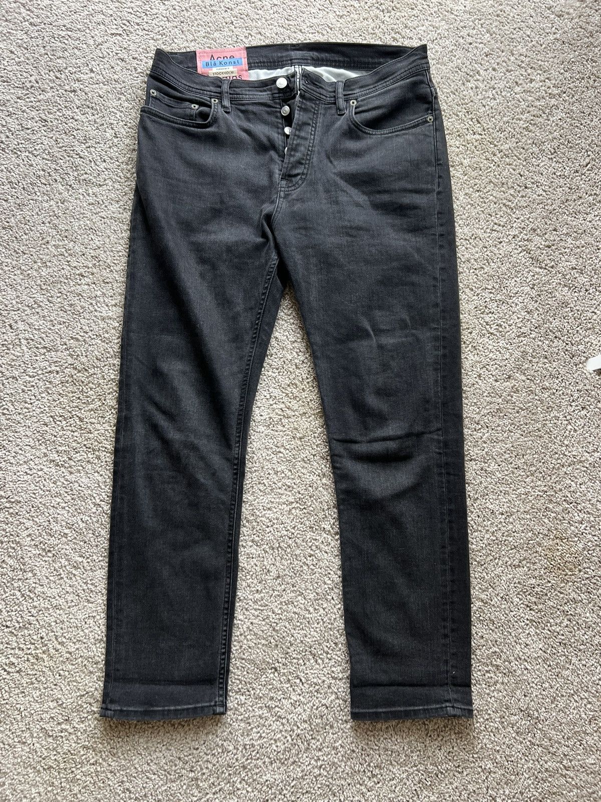 image of Acne Studios Black River Jeans Size 33, Men's