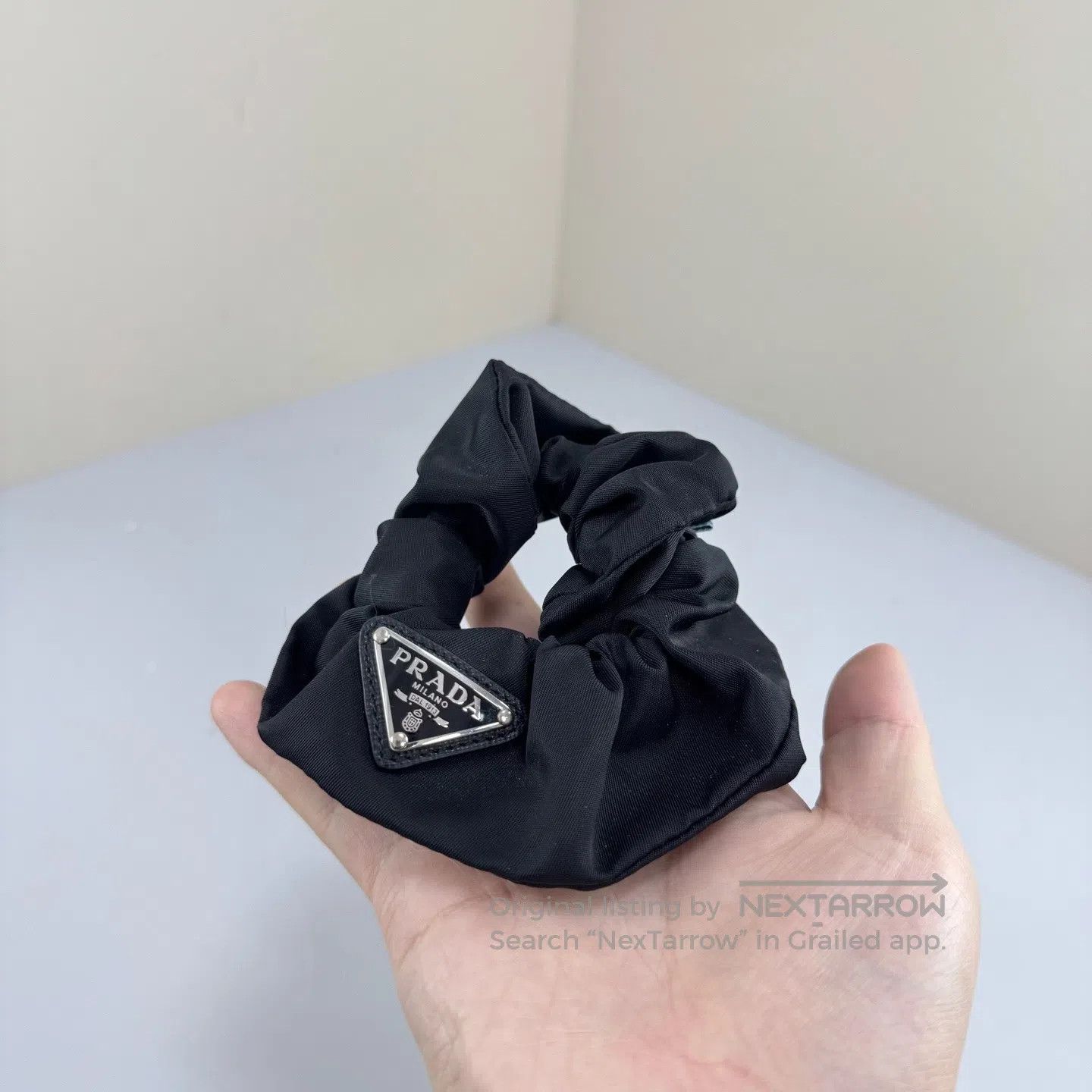 Prada Prada Triangle Logo Nylon Hair Tie| Size ONE SIZE - 4 Thumbnail