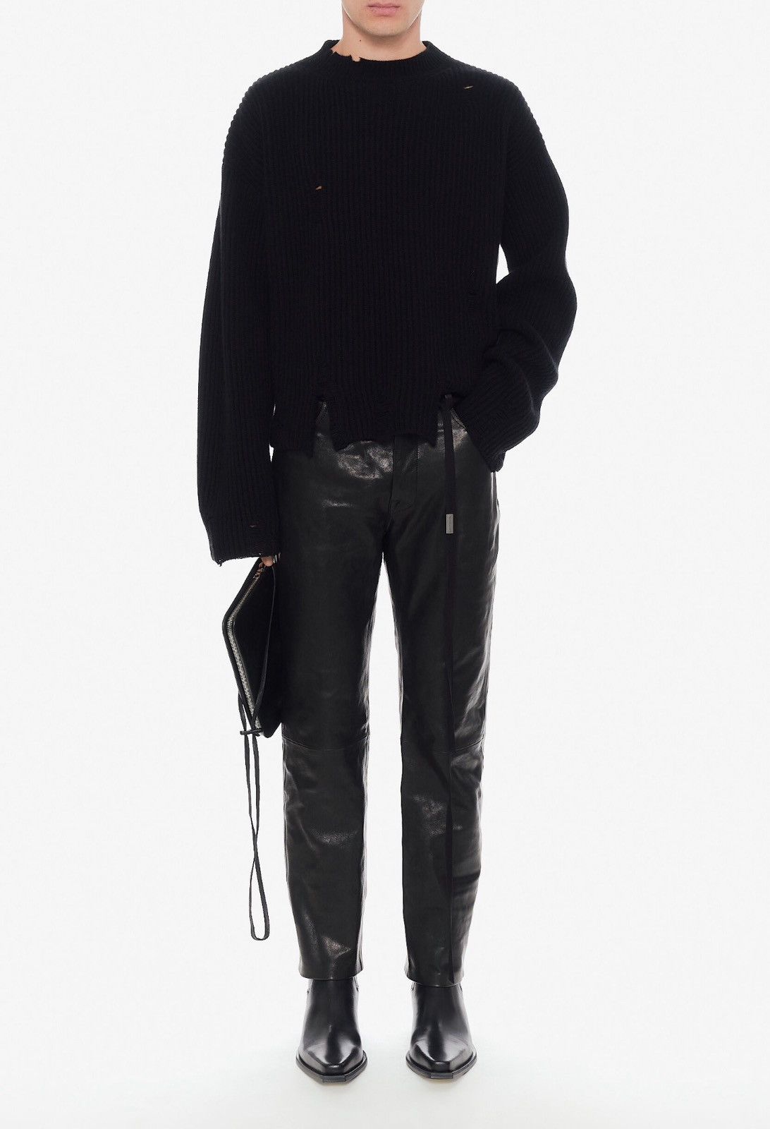 Ann Demeulemeester Last Size Ann Demeulemeester FW 24 Black Leather Pants Size US 34 / EU 50 - 12 Thumbnail