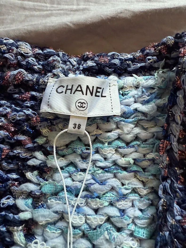 Chanel Chanel 23p blue thick line silhouette knitted cardigan coa Size XS / US 0-2 / IT 36-38 - 5 Thumbnail